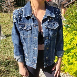 NWOT Pilcro by Anthropologie Pearl Denim Jacket